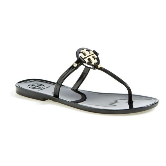 TORY BURCH MINI MILLER BLACK SLIDE SANDALS SIZE 10 - Picture 1 of 8
